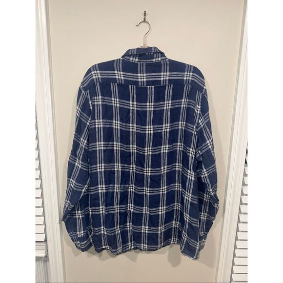 Faherty XXL Mens Blue Plaid Lightweight Long Sleeve Button Up - Picture 3 of 6